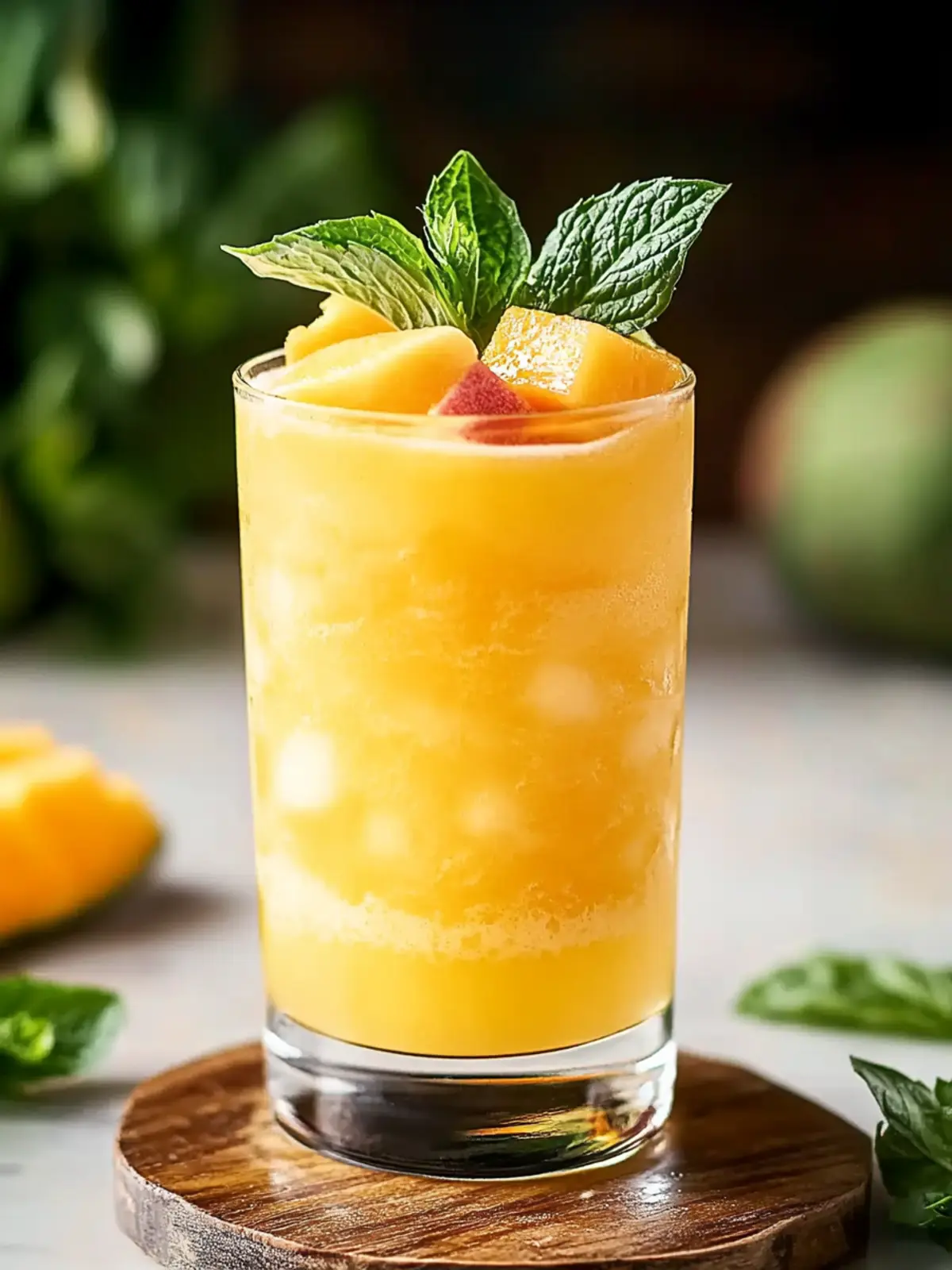 Frothy Mango Rum Swizzle