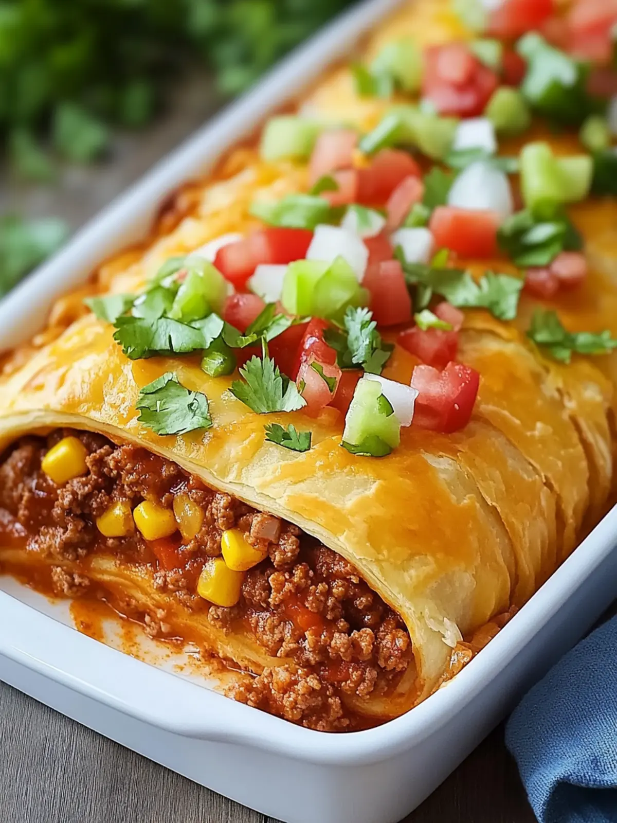 Ground Beef Crescent Roll Taco Bake