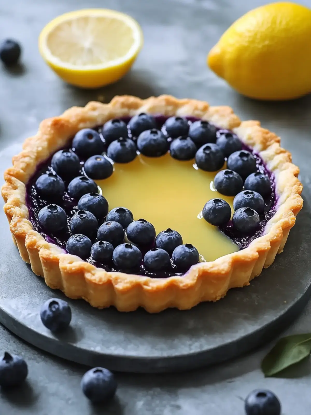 Deliciously Light Blueberry-Lemon Curd Tart
