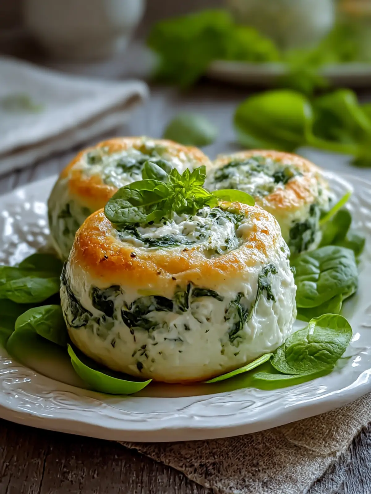 Spinach Cottage Cheese Flagels