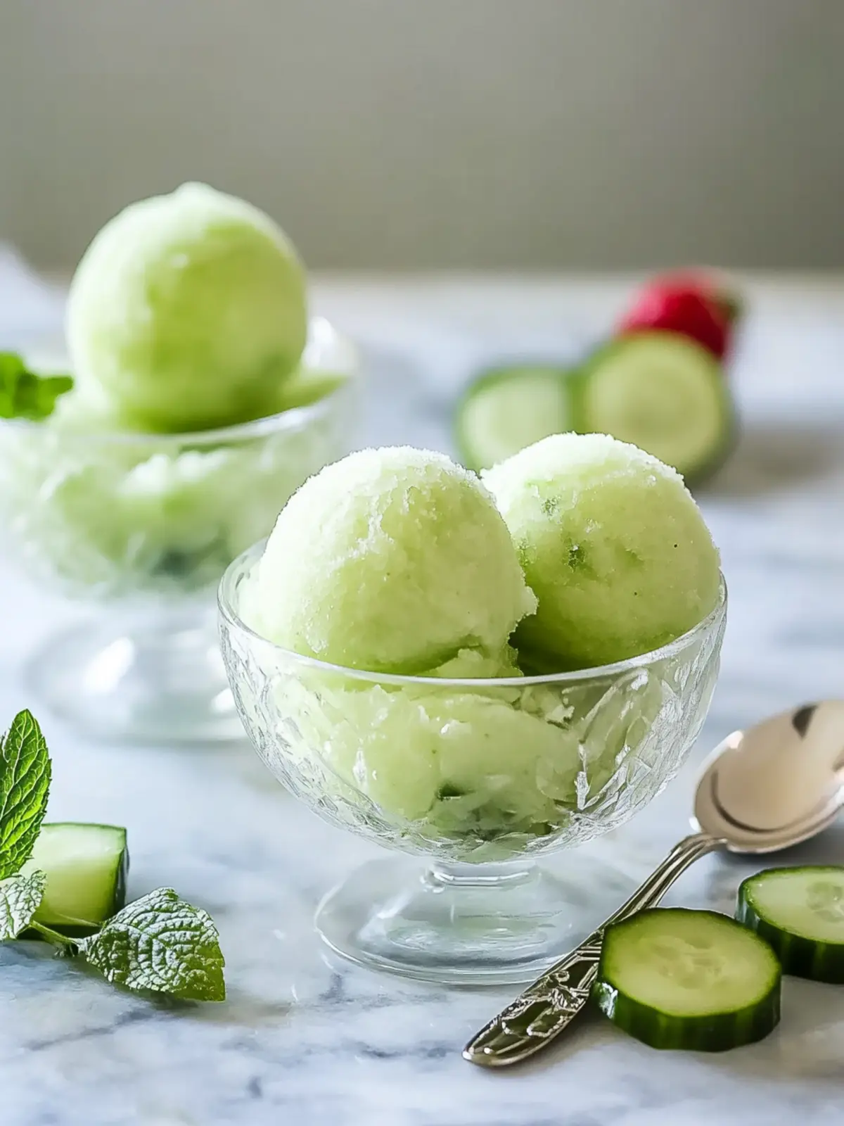 Cool and Creamy Cucumber Sorbet