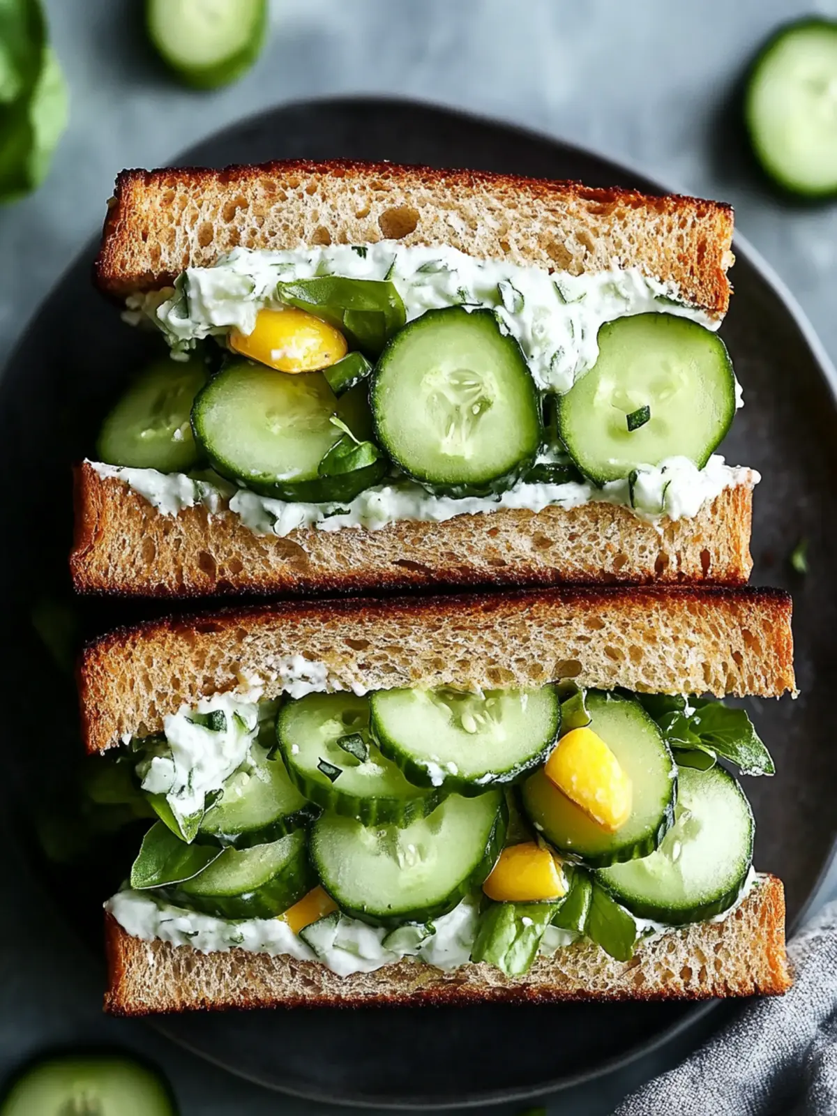 Refreshingly Easy Cucumber Salad Sandwiches