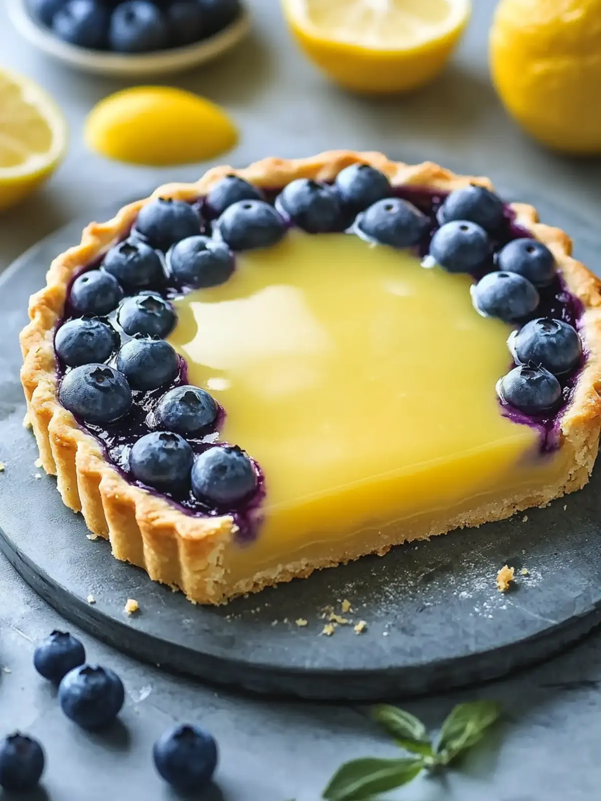 Deliciously Light Blueberry-Lemon Curd Tart