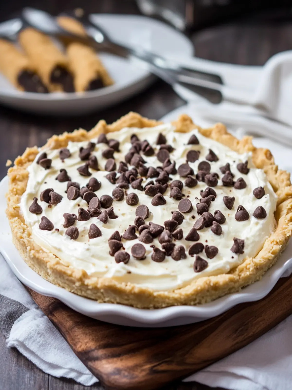 Chocolate Chip Cannoli Pie