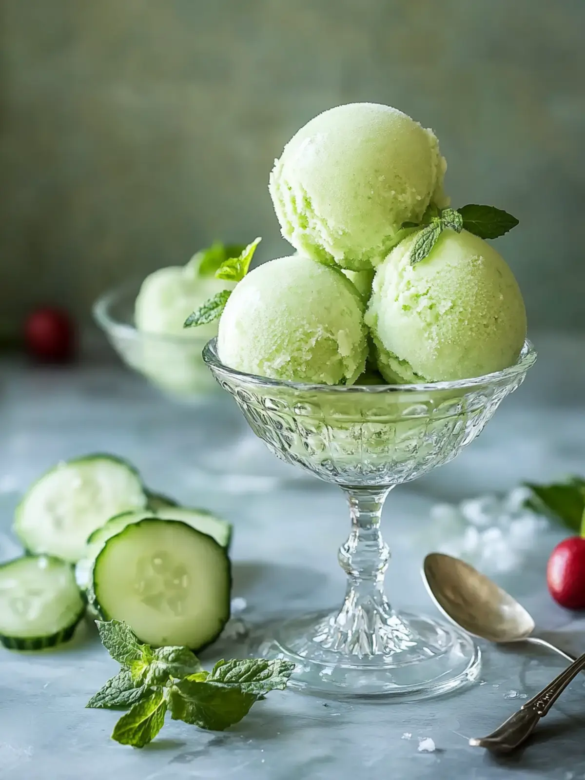 Cool and Creamy Cucumber Sorbet