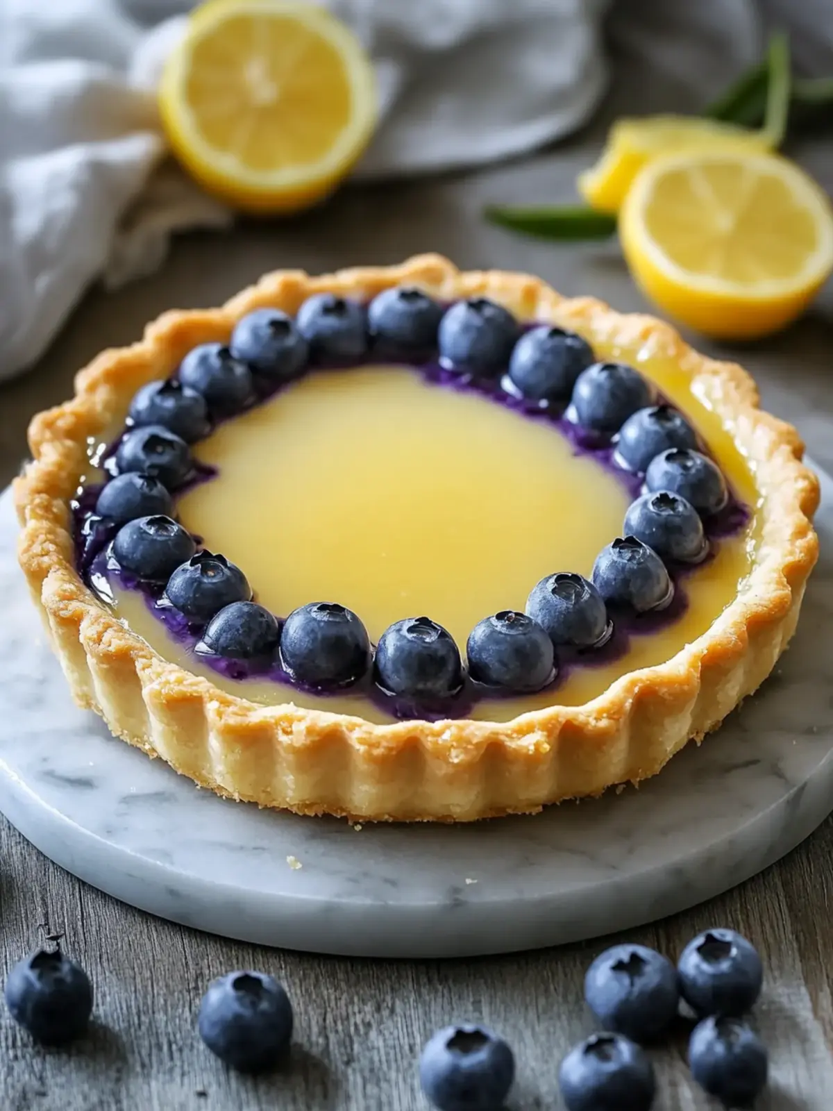 Deliciously Light Blueberry-Lemon Curd Tart