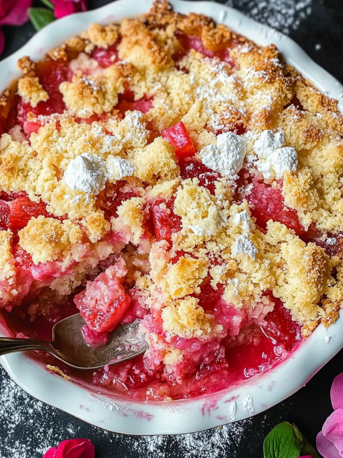 Magic Rhubarb Dump Cake