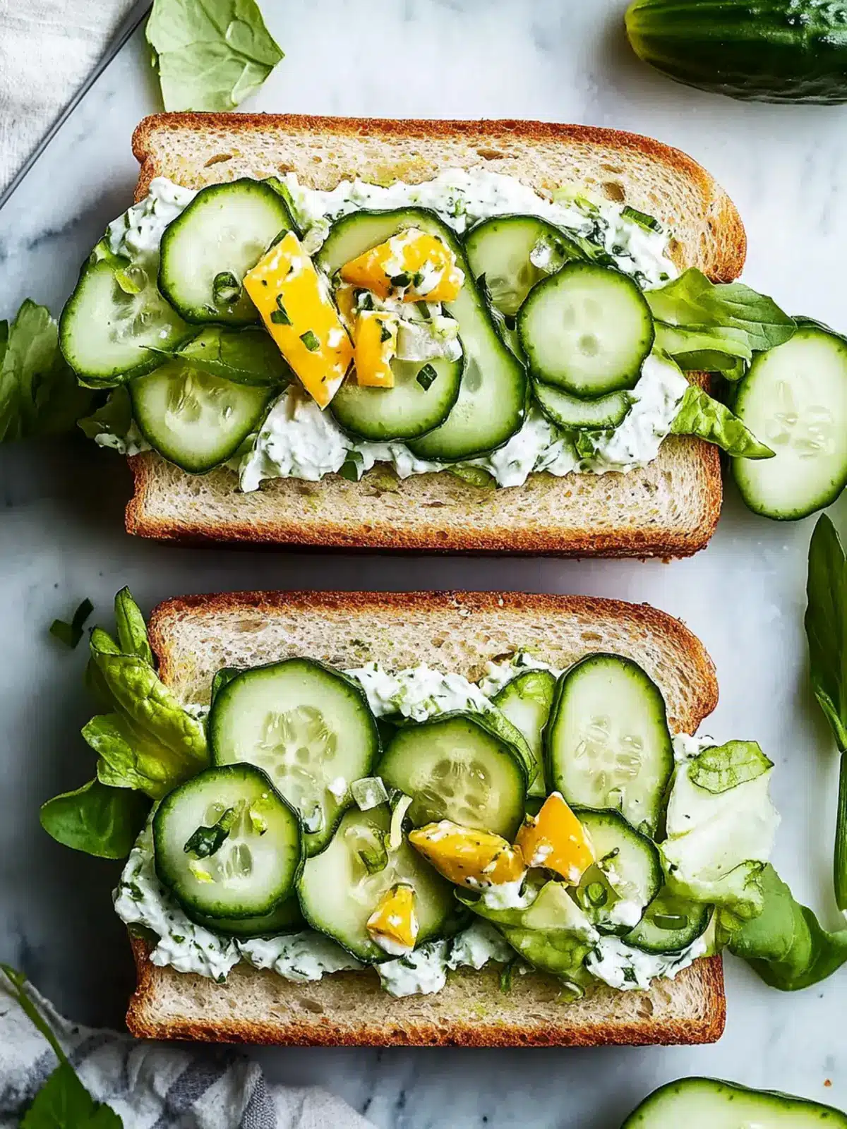 Refreshingly Easy Cucumber Salad Sandwiches