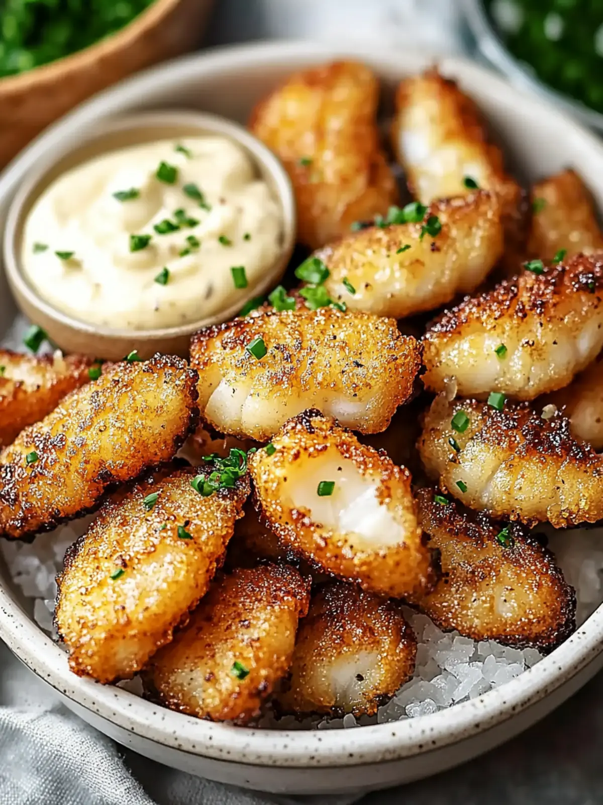 Lemon Butter Fish Bites with Garlic Aioli