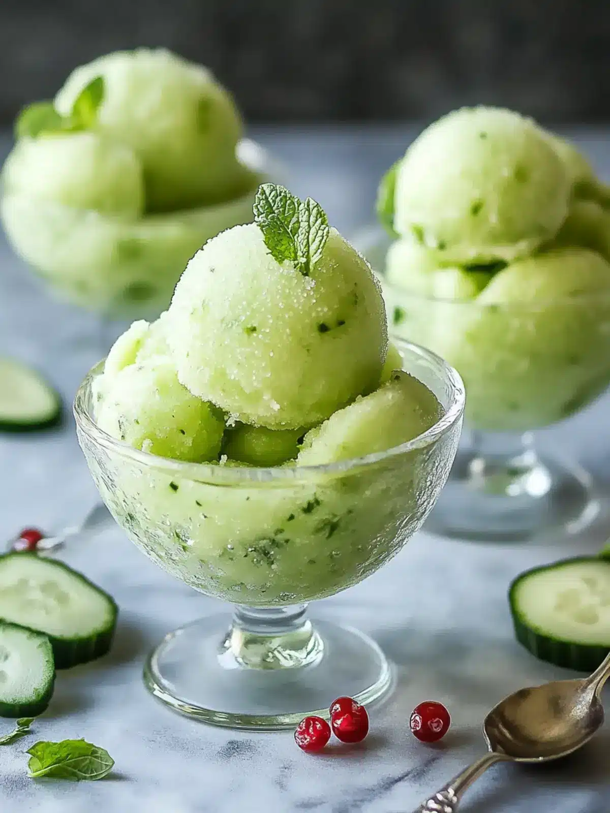 Cool and Creamy Cucumber Sorbet