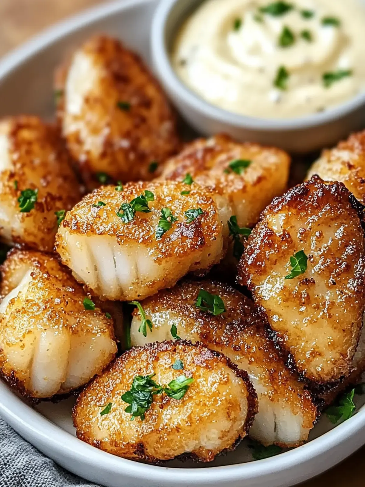 Lemon Butter Fish Bites with Garlic Aioli
