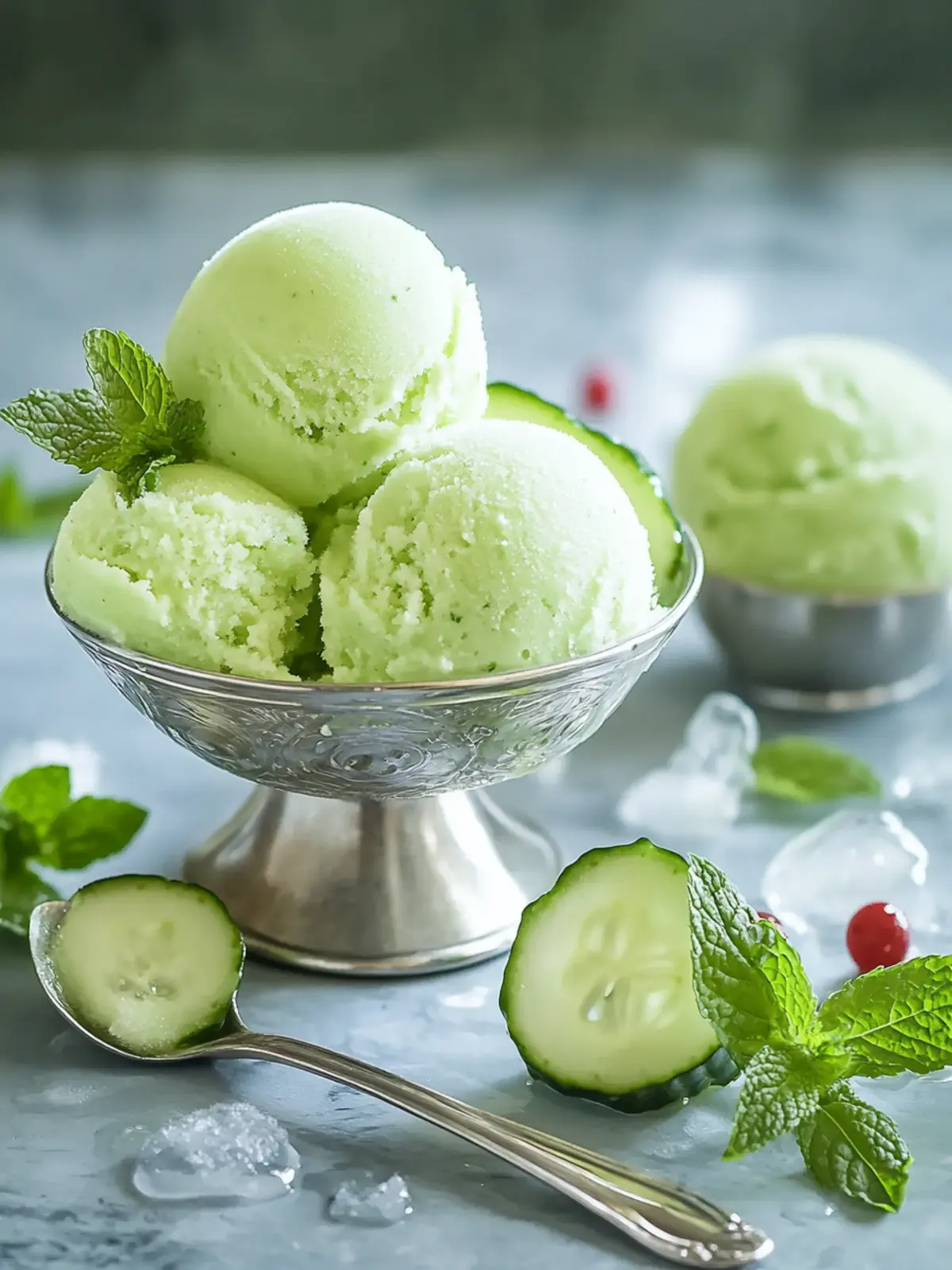 Cool and Creamy Cucumber Sorbet