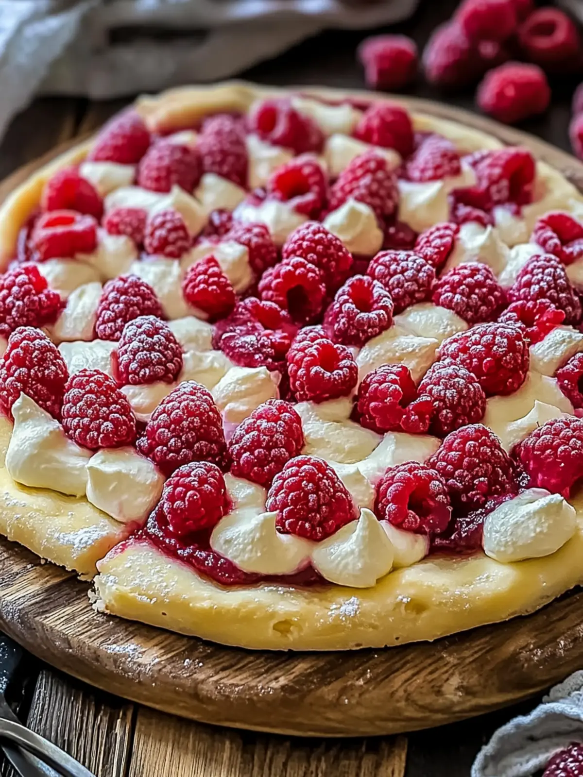 Raspberry Cheesecake Dessert Pizza