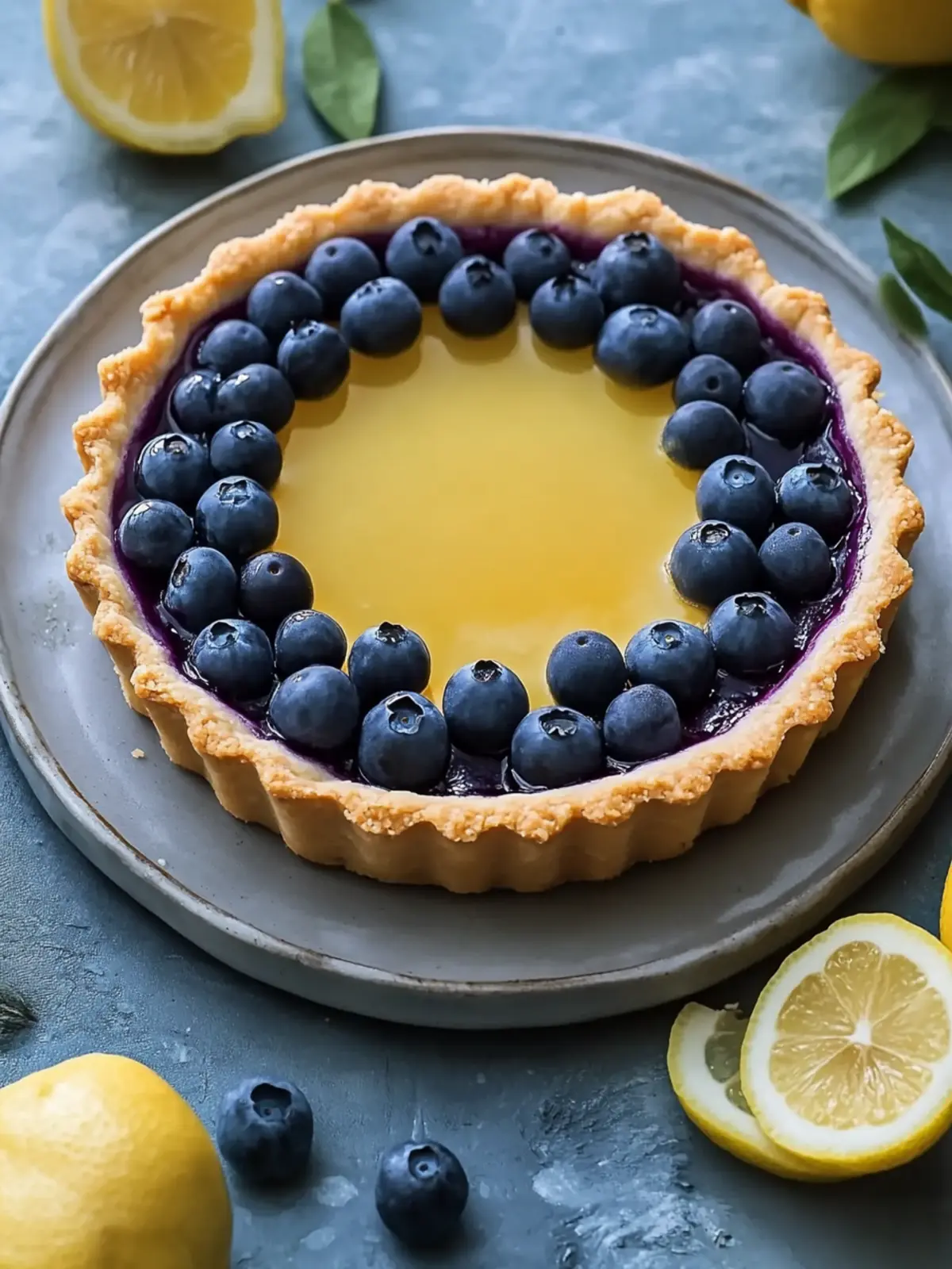 Deliciously Light Blueberry-Lemon Curd Tart