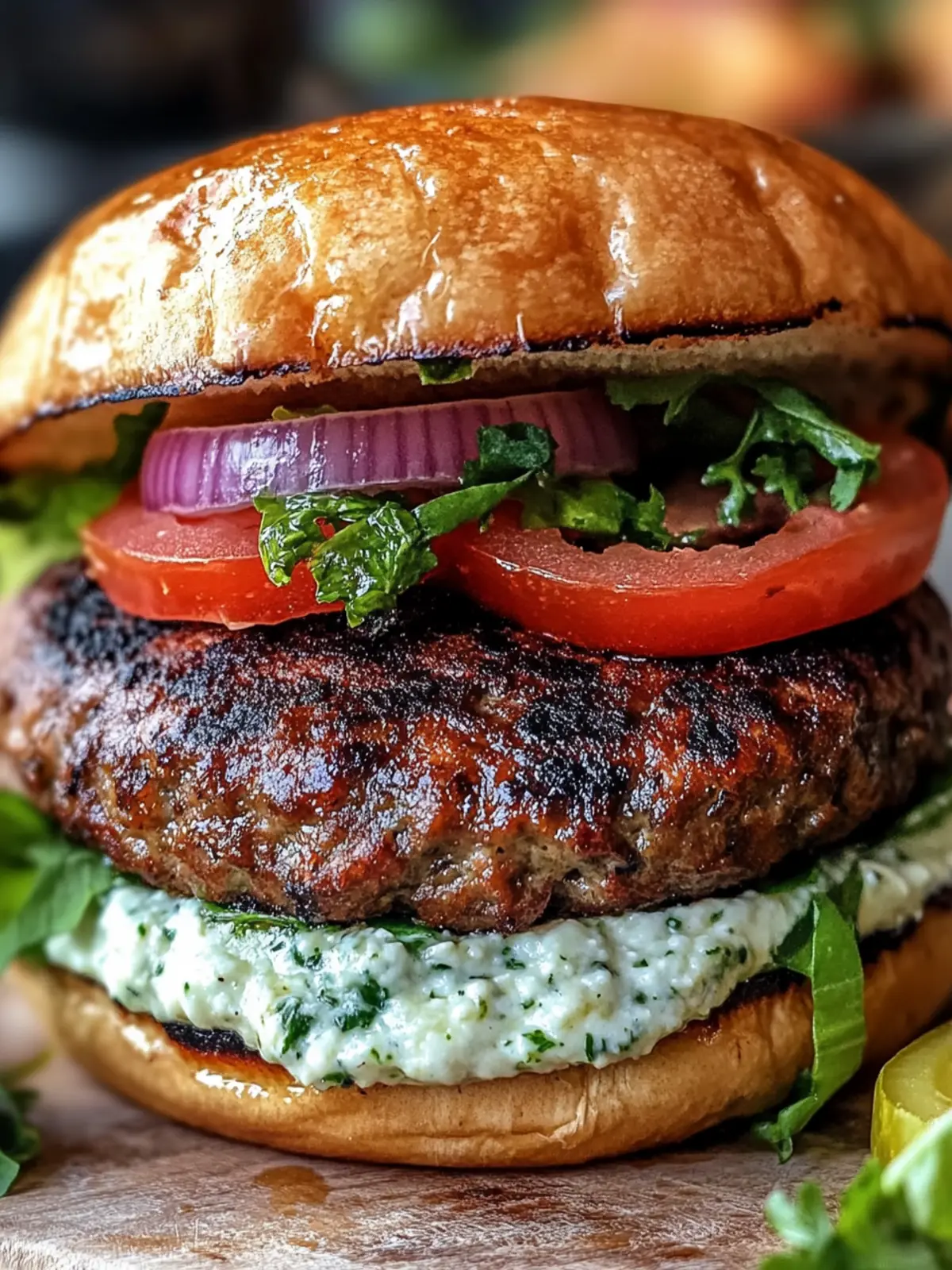 Savory Lebanese Kafta Burger with Garlic Toum