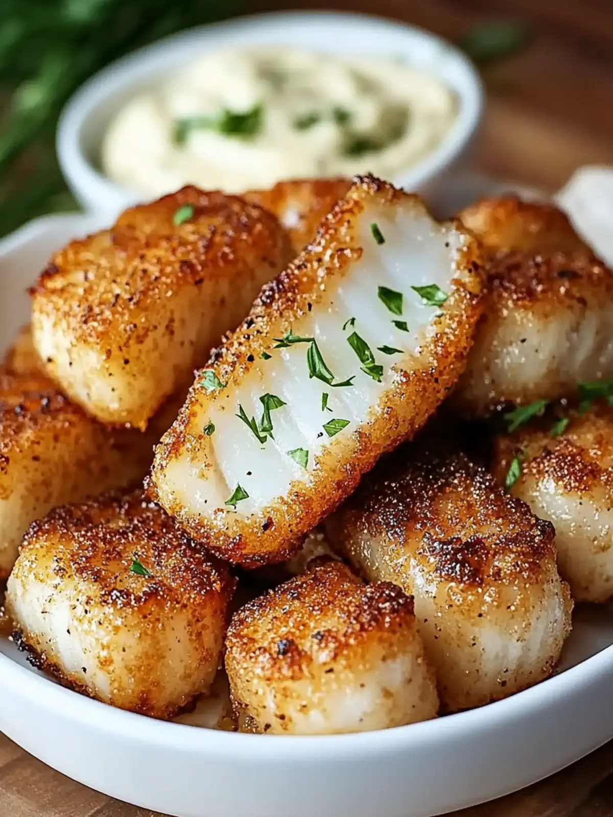 Lemon Butter Fish Bites with Garlic Aioli