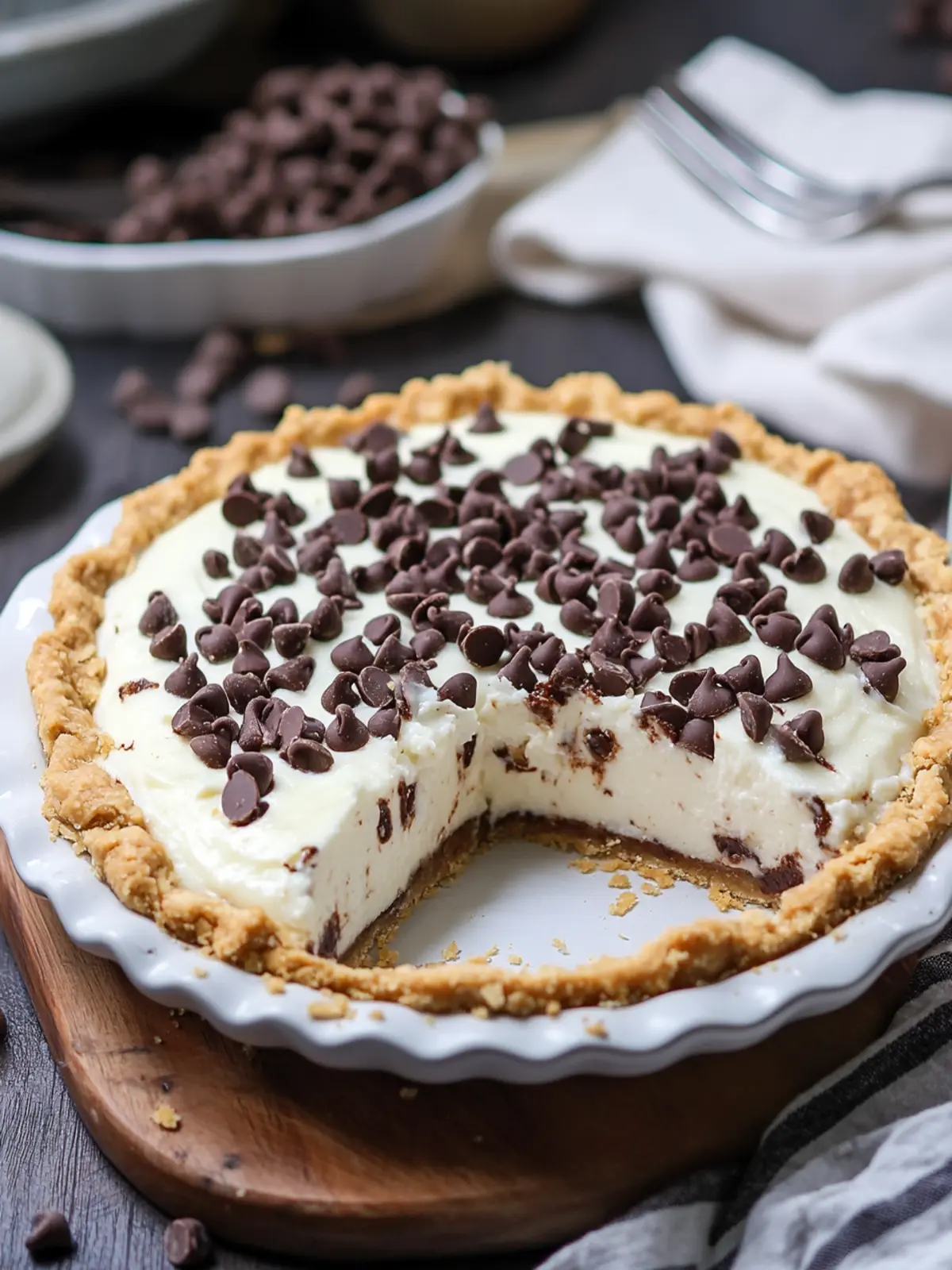 Chocolate Chip Cannoli Pie