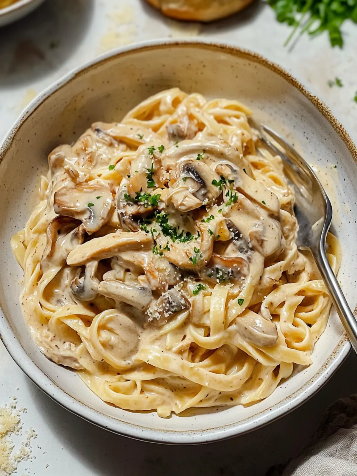 Creamy Chicken Mushroom Alfredo