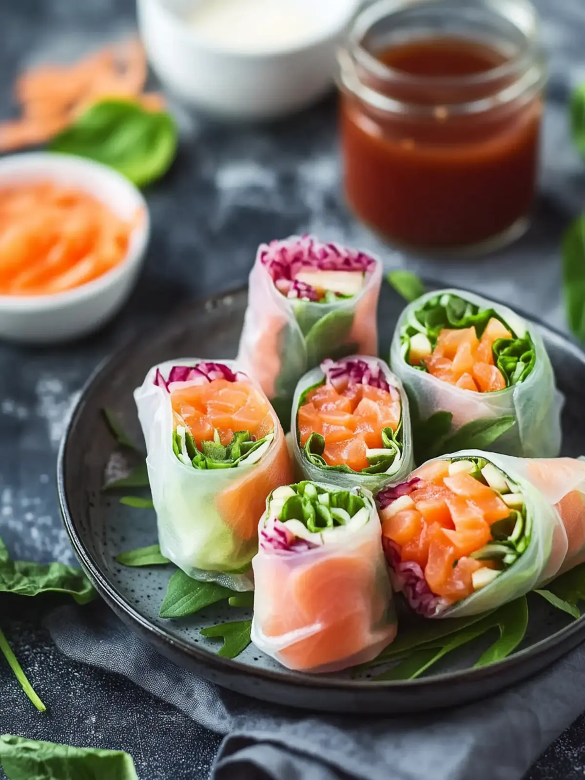 Smoked Salmon Spring Rolls