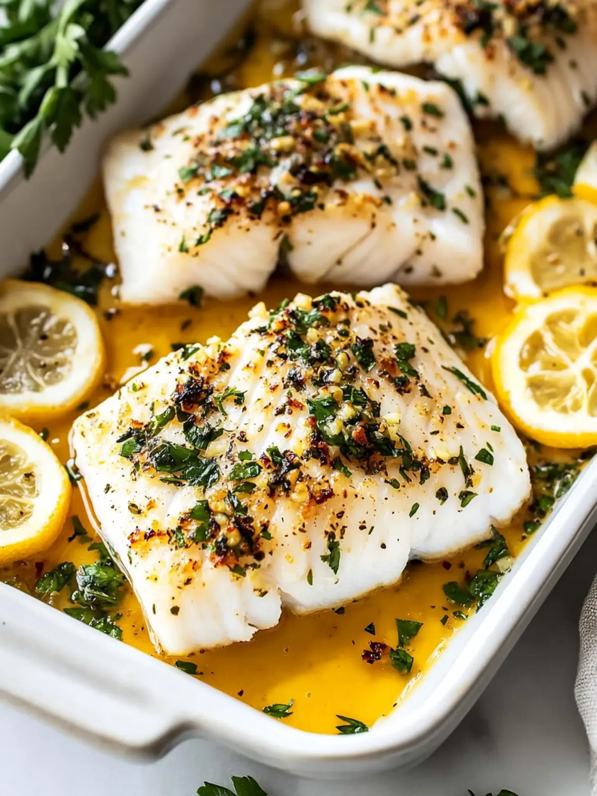 Garlic Herb Baked Cod