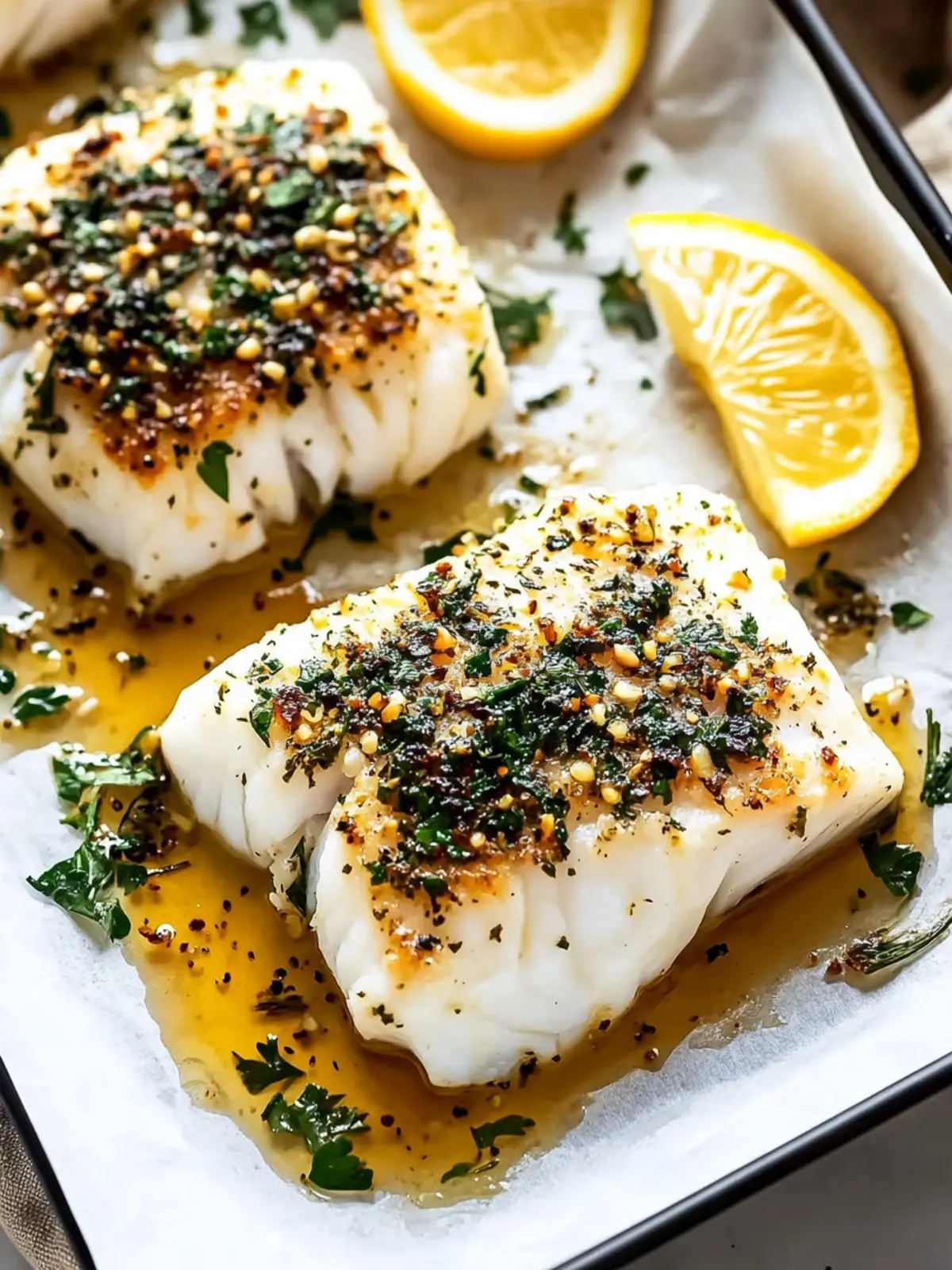 Garlic Herb Baked Cod