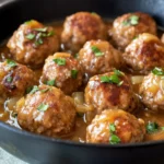 Country Pork Meatballs with Onion Gravy