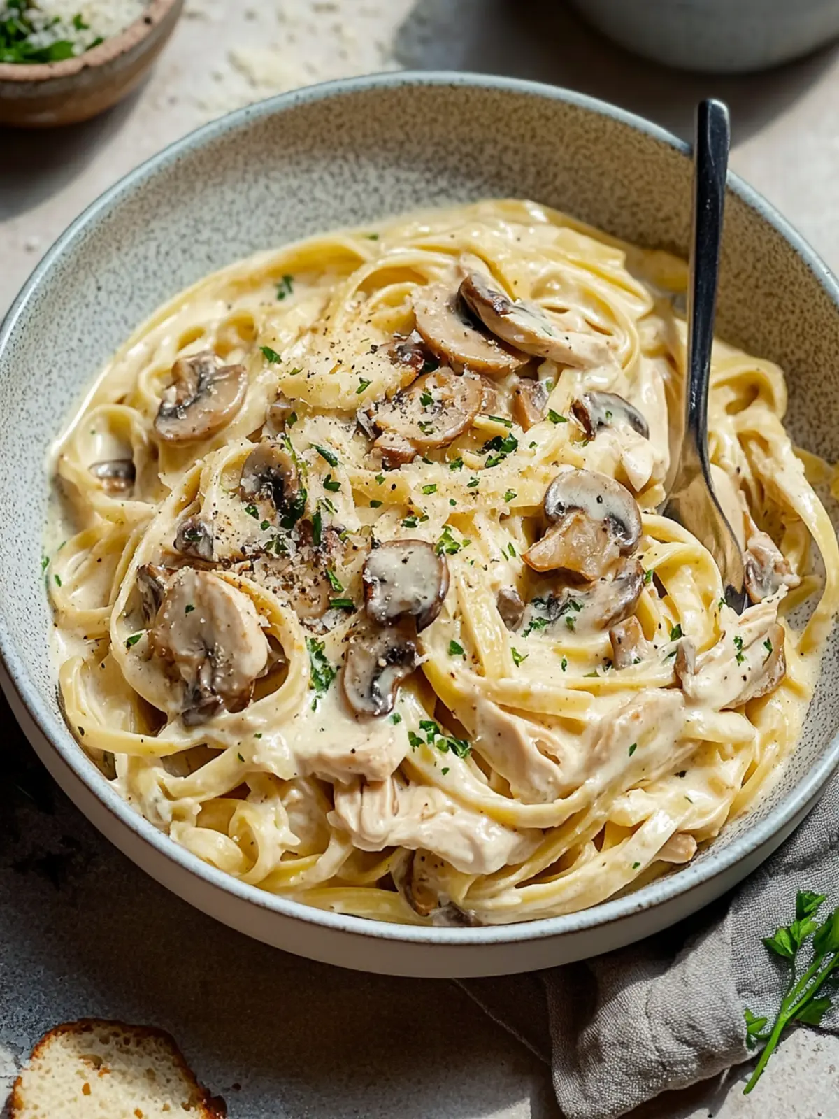 Creamy Chicken Mushroom Alfredo