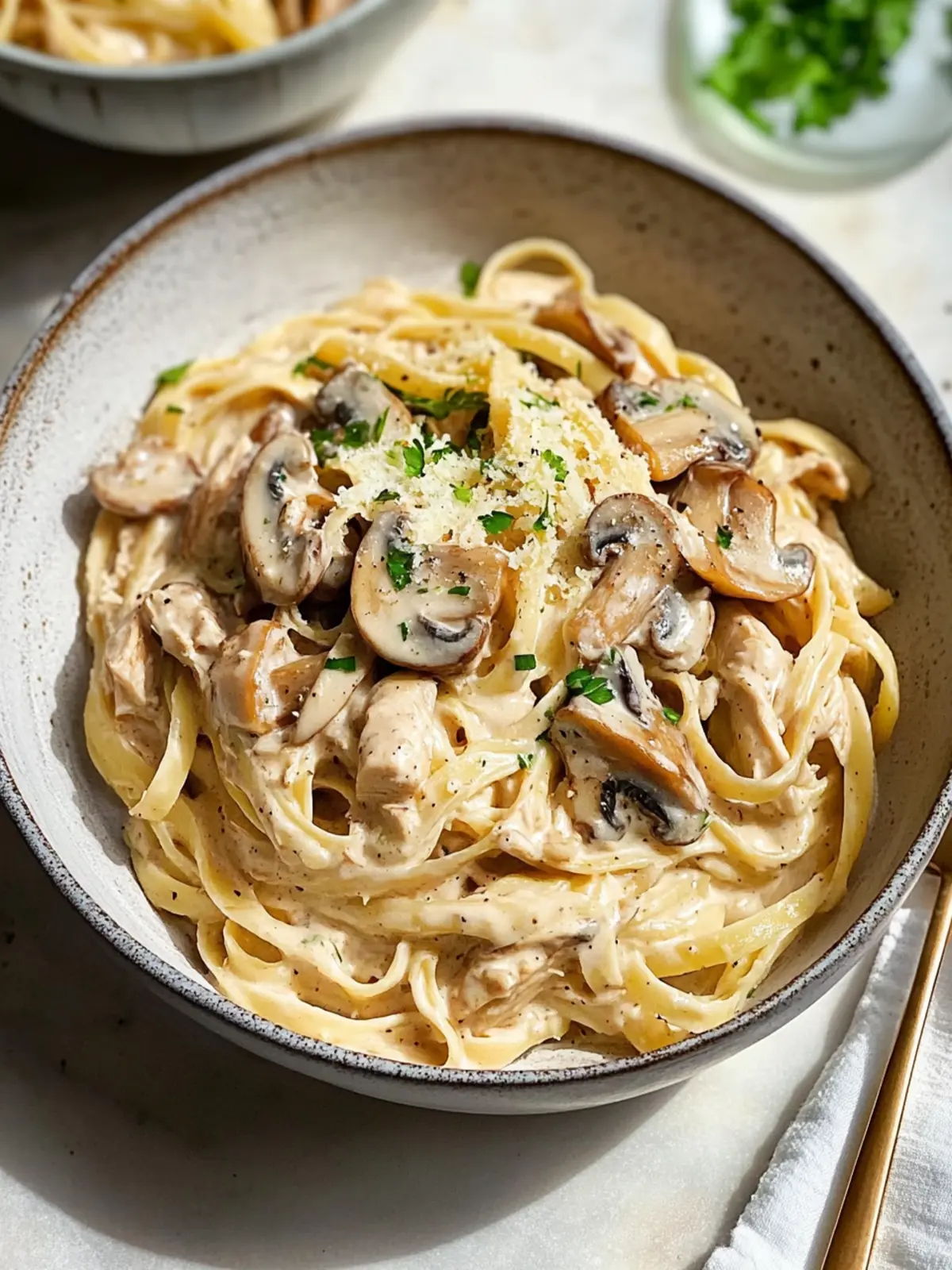 Creamy Chicken Mushroom Alfredo