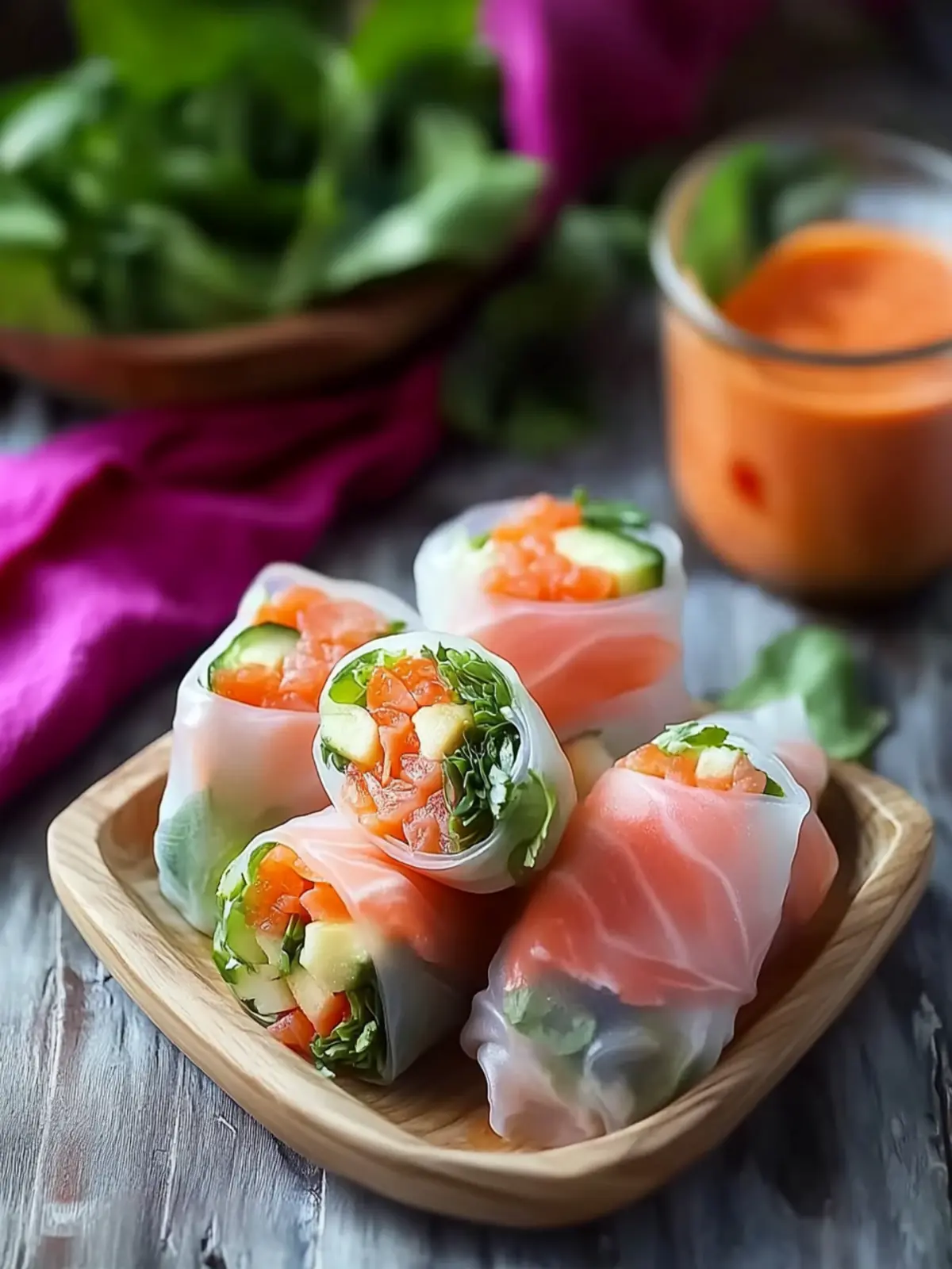 Smoked Salmon Spring Rolls
