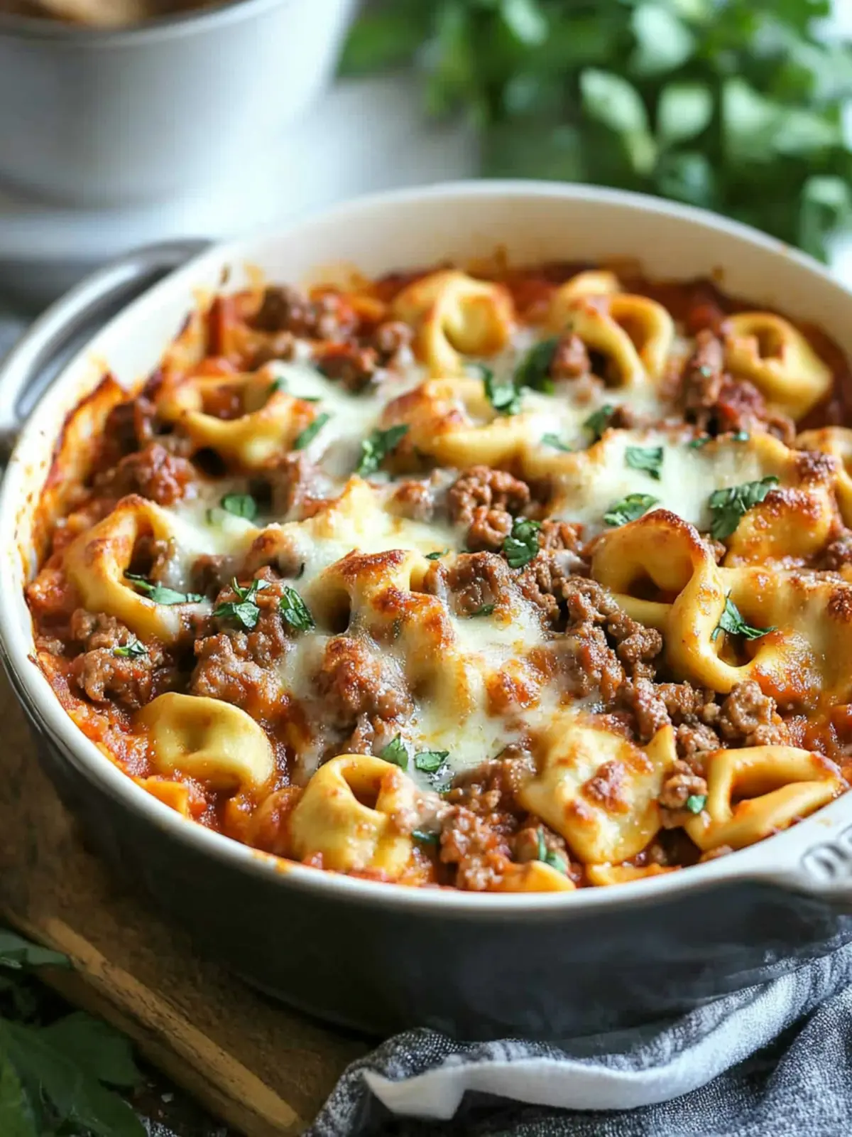 Beefy Tortellini Bake